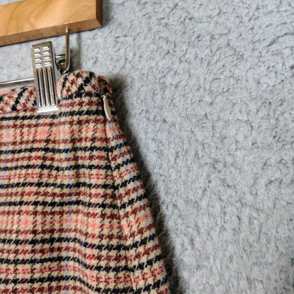 Talbots Skirt Women's 2 Petite Pink Houndstooth Wool Blend Fall Autumn NWT - Picture 6 of 11
